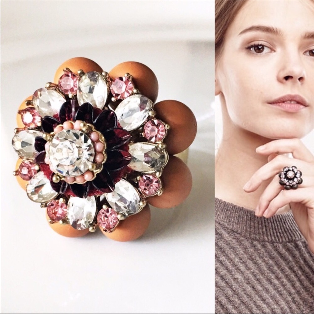 ANN TAYLOR Jeweled Flower Ring